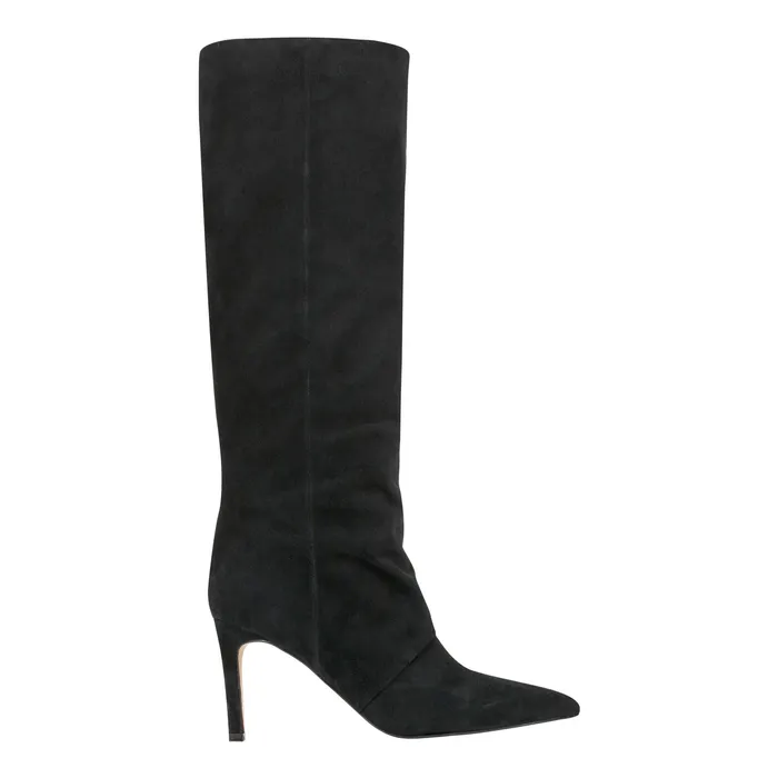 Narysa Dress Leather Boot in Black Suede