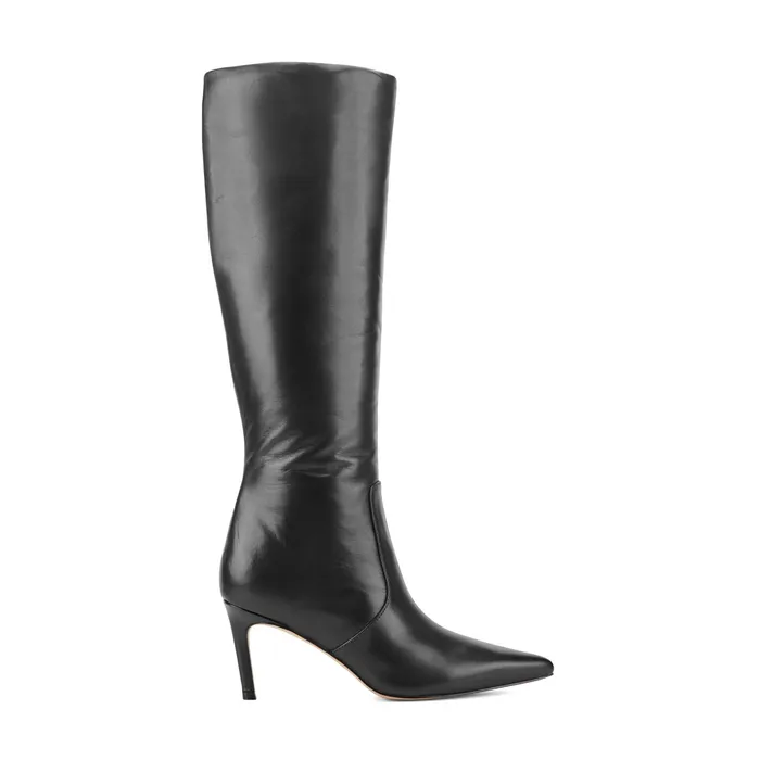 Callena Leather Knee High Boot in Black Leather